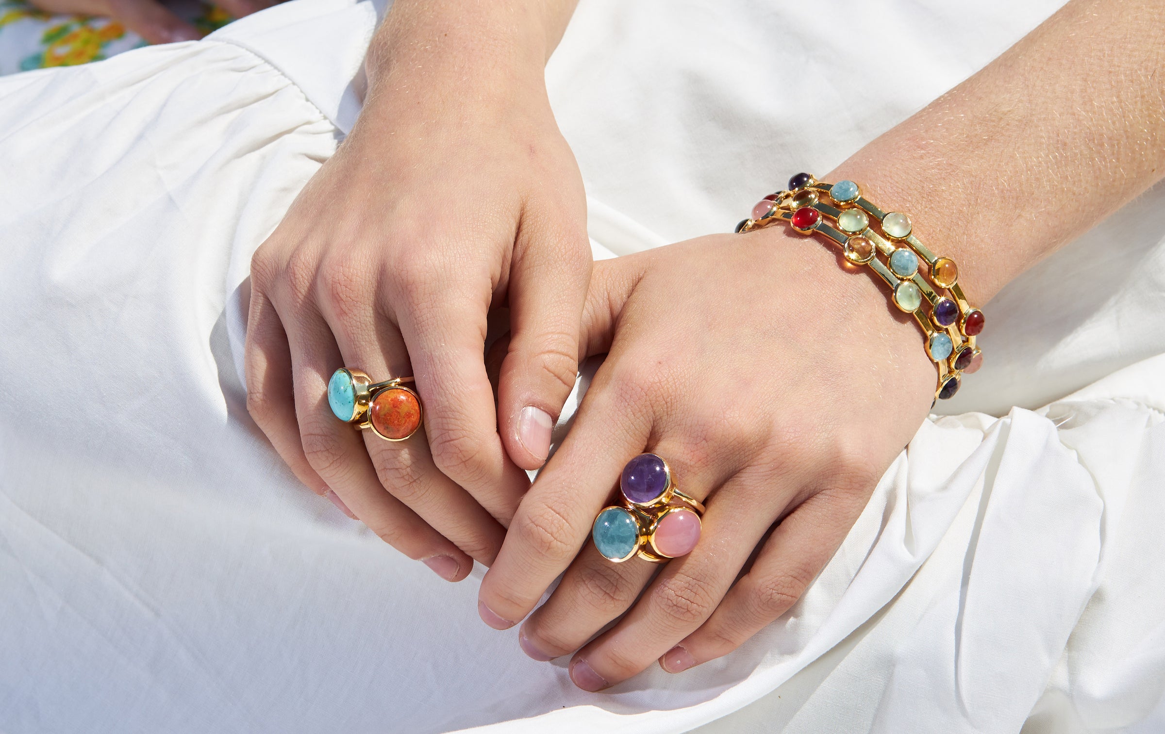 Laura Foote Designs hand-designed lapis and turquoise gold ring.