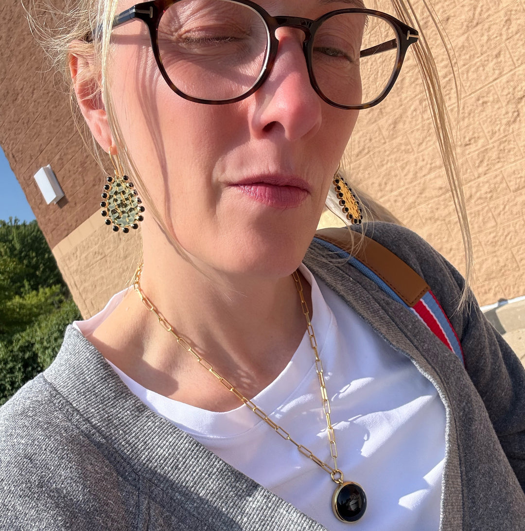 Tear Drop Earrings in Black Onyx aka "The Mrs. Pulcanio"