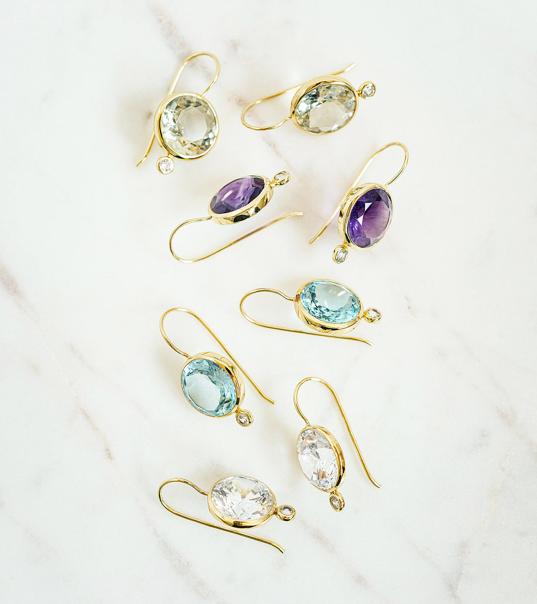 Faceted Tini Mini Drop Earrings in Cubic Zirconia