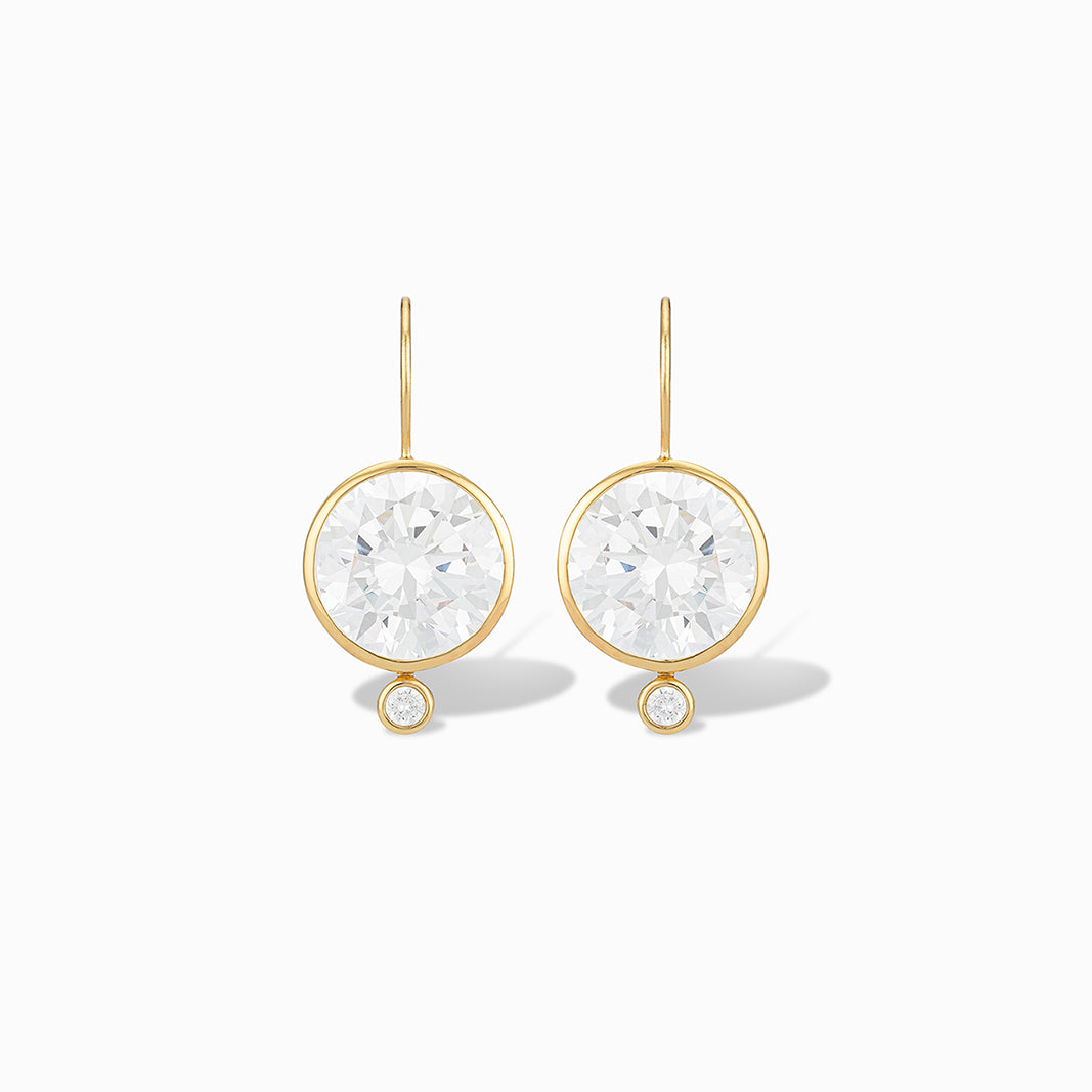 Faceted Tini Mini Drop Earrings in Cubic Zirconia