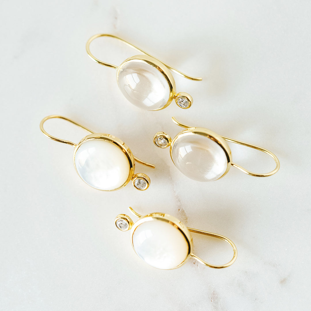 Tini Mini Drop Earrings in Mother of Pearl