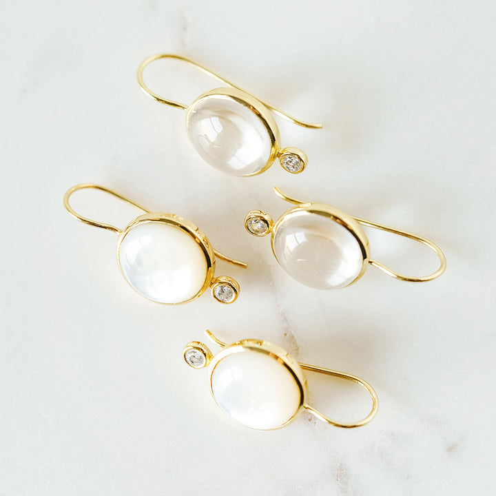 Tini Mini Drop Earrings in Mother of Pearl