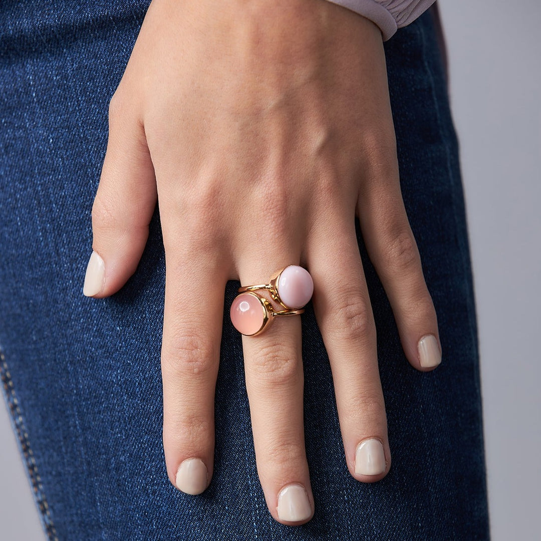 Rainbow Ring in Pink Chalcedony